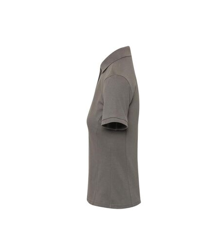 Womens/ladies Coolchecker Plus Piqu Polo With Coolplus Dark Grey Premier