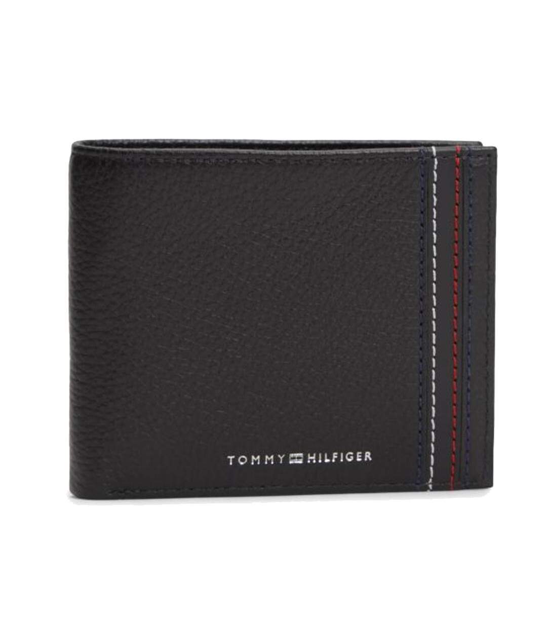 Portefeuille noir homme tommy hilfiger th central cc & coin-1