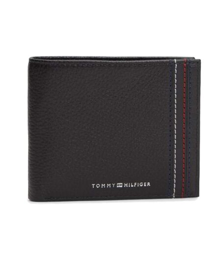 Portefeuille noir homme tommy hilfiger th central cc & coin