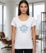 Tee-shirt Mayflower Diapo2 en coton blanc : l'élégance d'une sérigraphie artistique-1