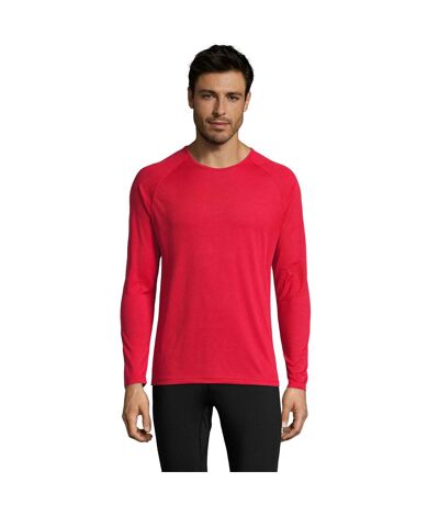 SOLS Mens Sporty Long Sleeve Performance T-Shirt (Red) - UTPC2903