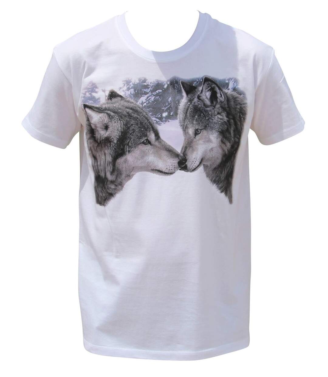 T-shirt HOMME manches courtes - Loup solar - 8984 - Blanc