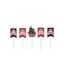 Lot de 5 Bougies d'Anniversaire Pirates Rouge & Noir-1