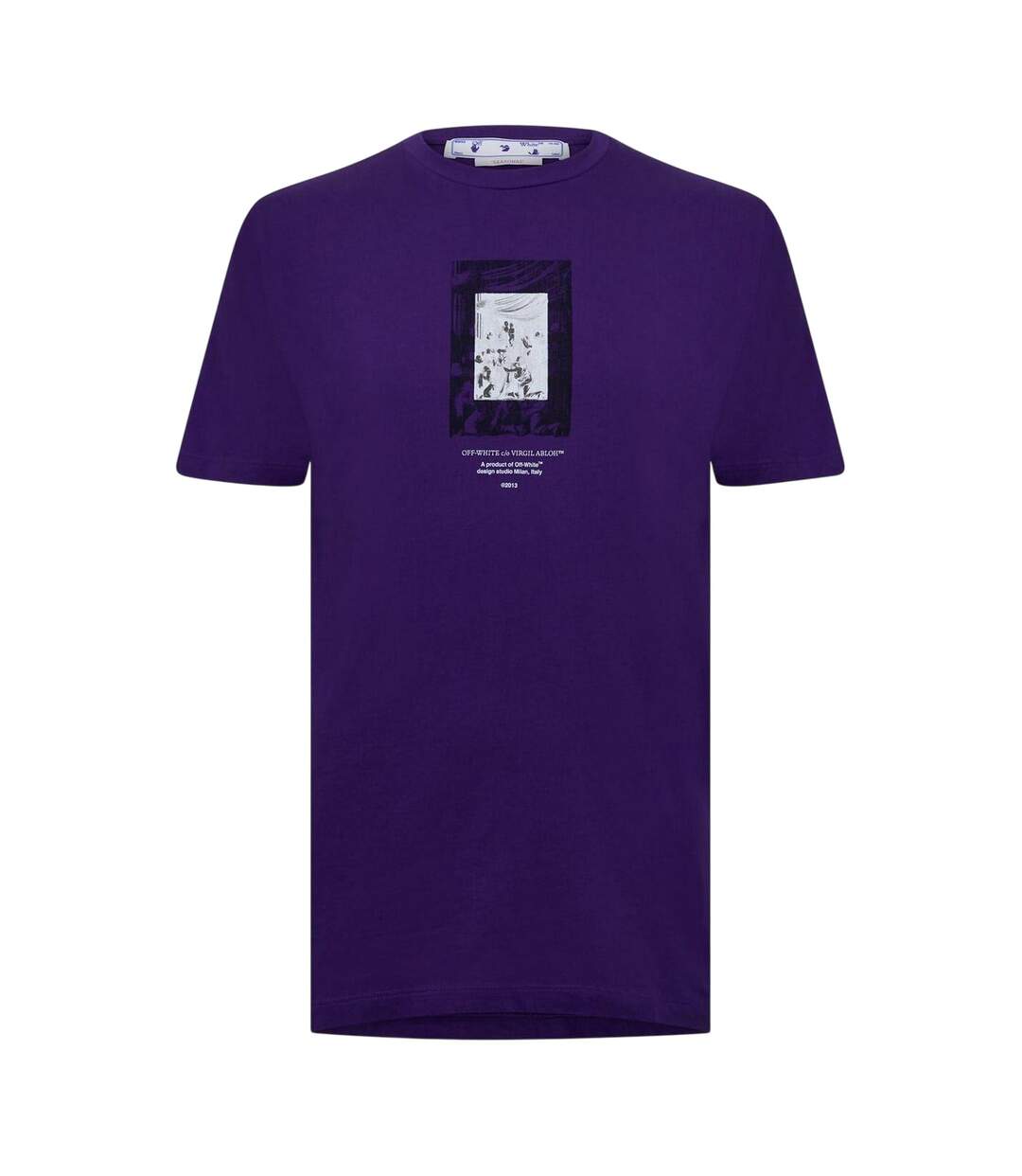 T-shirt Manches Courtes Motif/style Miroir Homme Violet Off White-1