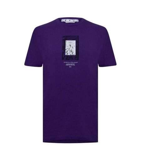 T-shirt Manches Courtes Motif/style Miroir Homme Violet Off White