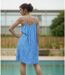 Robe d'été à  bretelles fines - Mi-longue - Bleu roi - Style ample  -  Décontractées et les sorties estivales-2