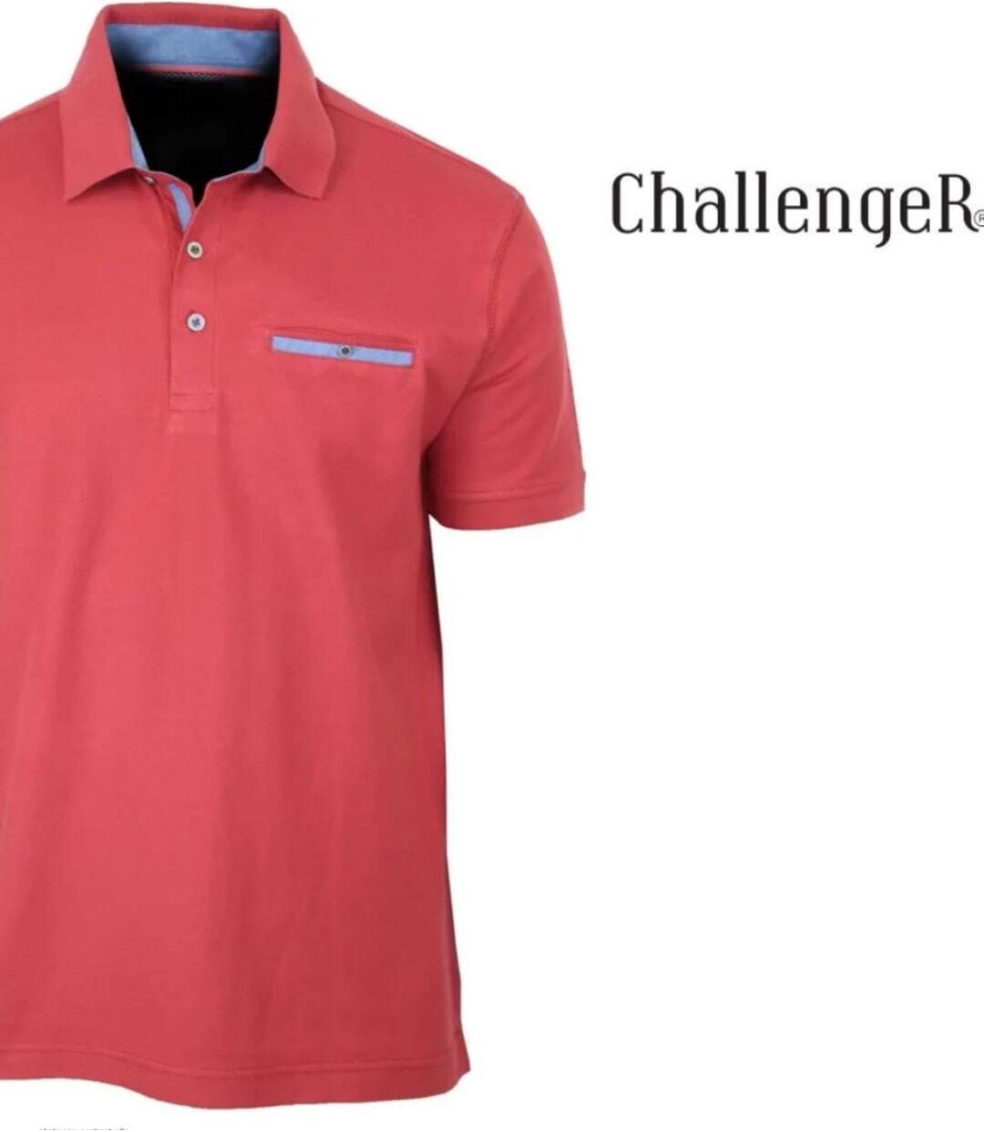CHALLENGER POL3001C - Polo manches courtes en coton rouge pour un style élégant et respirant-4