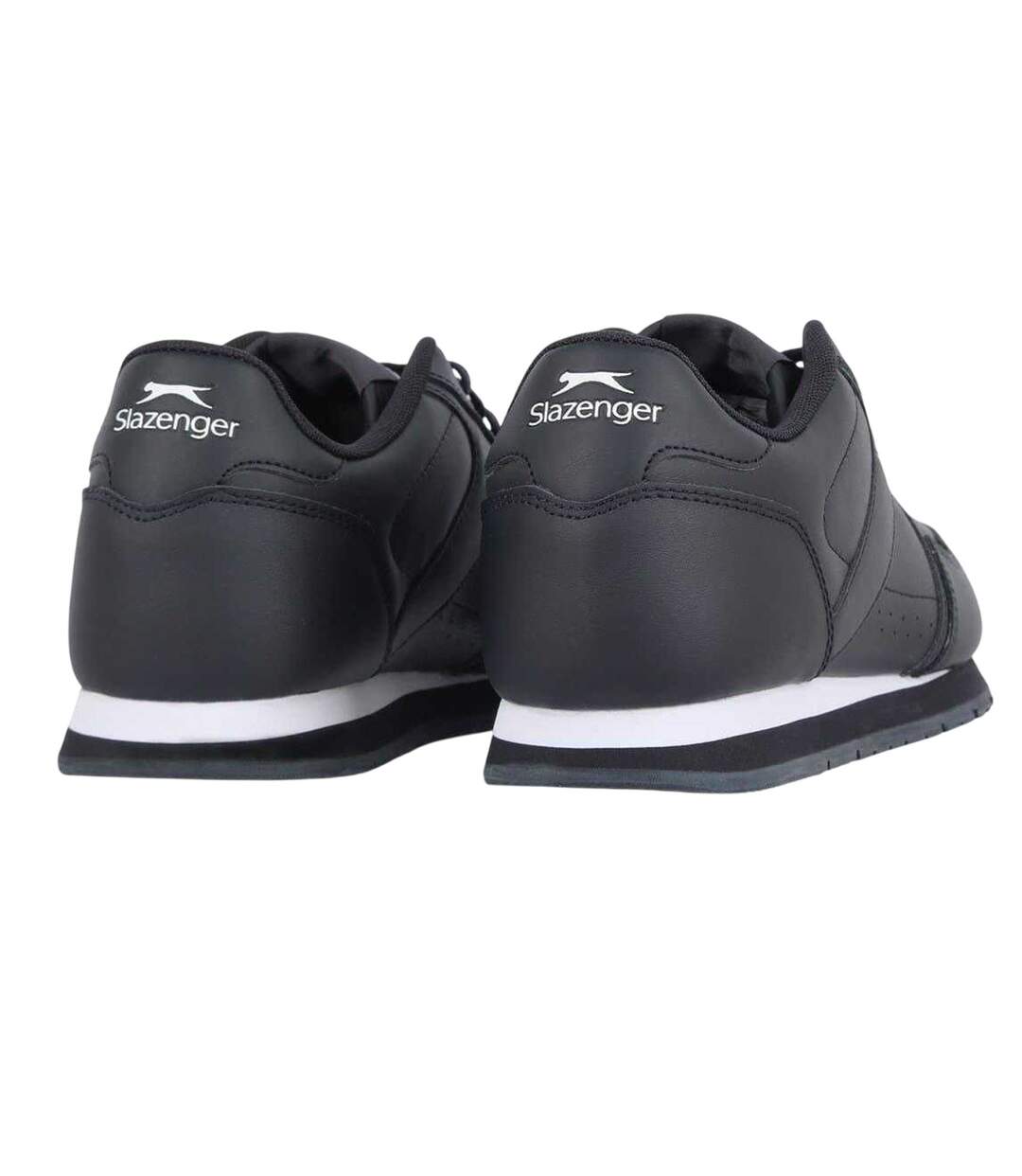 Mens Classic Coated Leather Trainers Navy White Slazenger-2