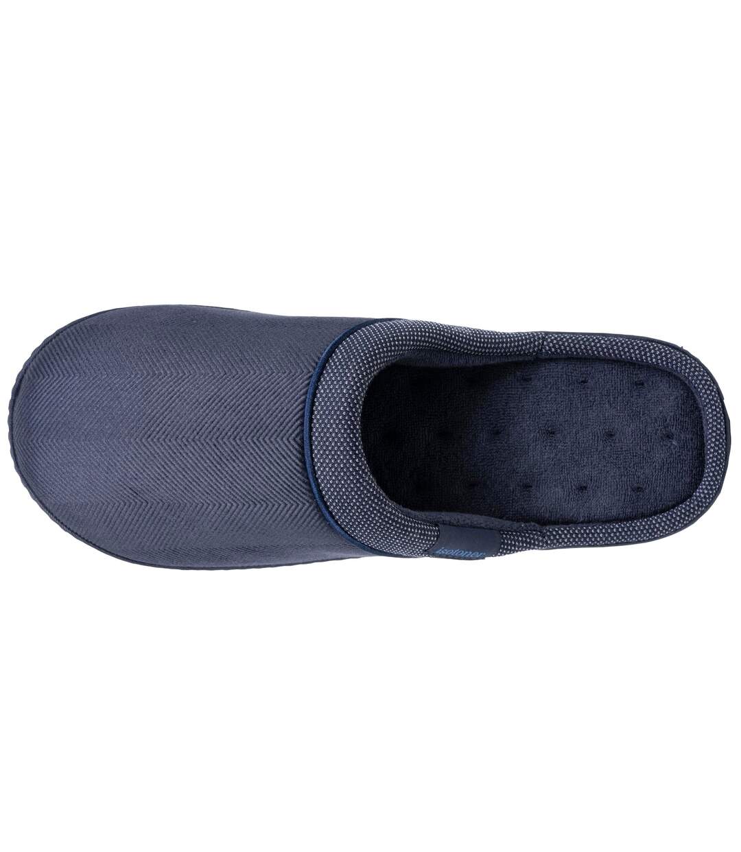 Isotoner Chaussons Mules homme velours ultra doux, semelle ergonomique soutien plantaire, mousse à mémoire forme-2