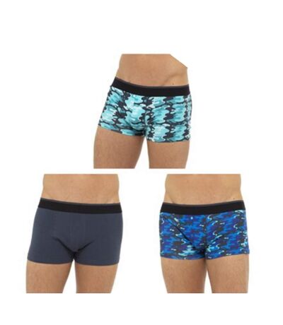 Tom Franks Mens Camo Boxer Shorts (Pack Of 3) (Blue Camo) - UTUT654