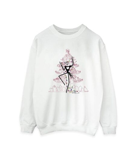 Disney Sweatshirt Womens/Ladies The Nightmare Before Christmas Tree Pink (Blanc) - UTBI31907