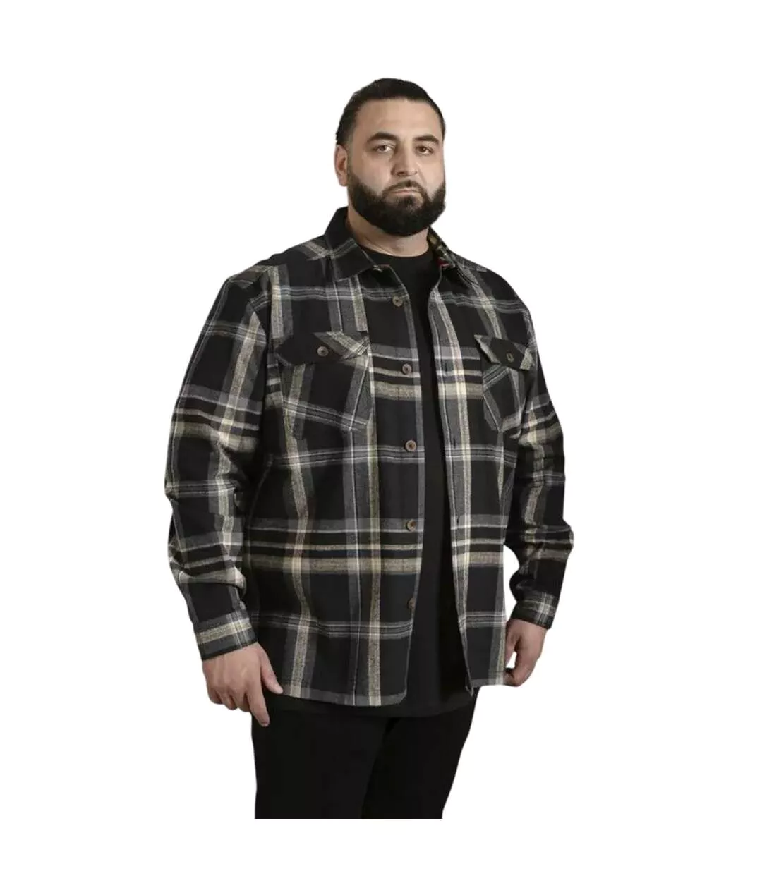 Veste Chemise Motif/style À Carreaux Falkirk Homme Noir Gris Duke-1