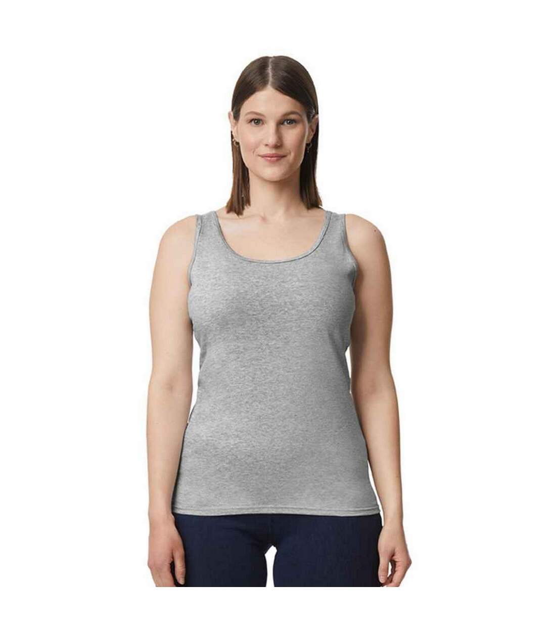 Débardeur Motif/style Uni Softstyle Femme Gris Gildan-1