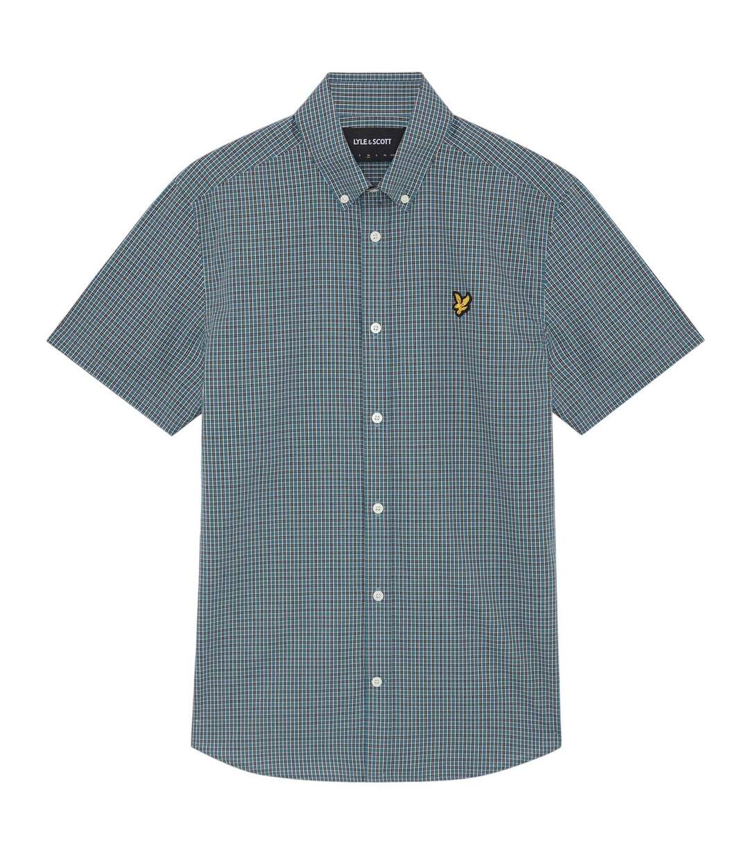 Chemise Manches Courtes Motif/style À Carreaux Homme Bleu À Carreaux Lyle & Scott-2