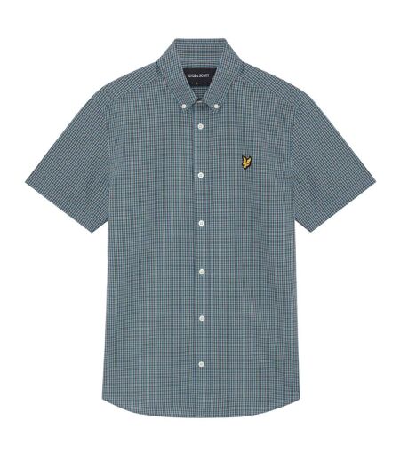 Chemise Manches Courtes Motif/style À Carreaux Homme Bleu À Carreaux Lyle & Scott