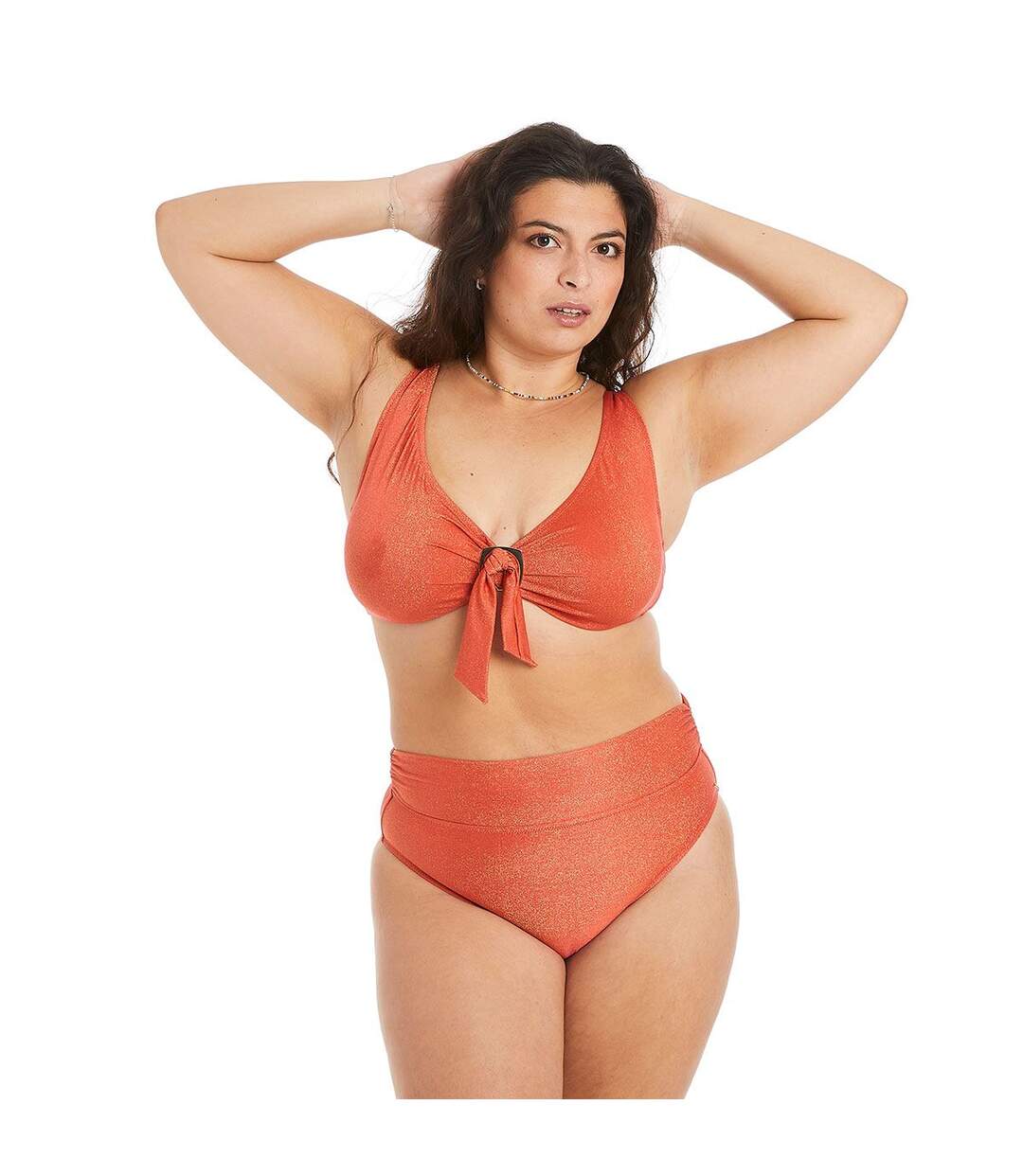 Haut de maillot de bain à armatures orange Maui-3