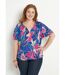 T-shirt cache-coeur long blousant motif floral-1