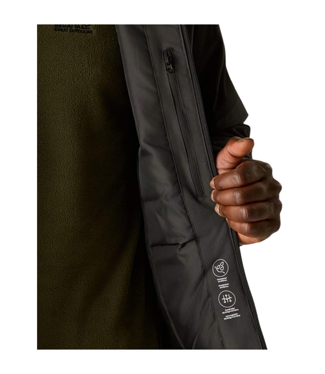 Mens Highton Two Tone Waterproof Stretch Insulated Jacket Ash Black Regatta-4