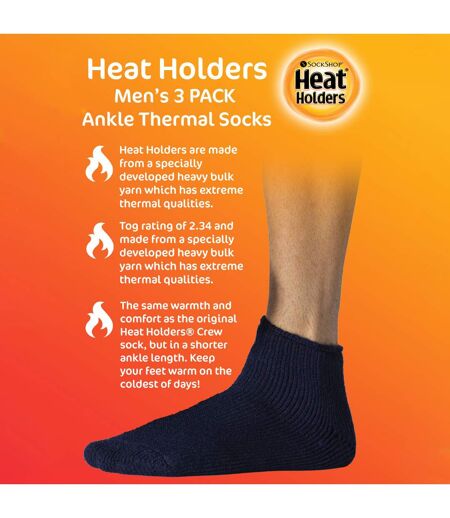 Mens 3 Pack Thermal Winter Soft Trainer Socks