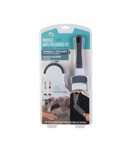 Brosse large + brosse de voyage anti-peluches