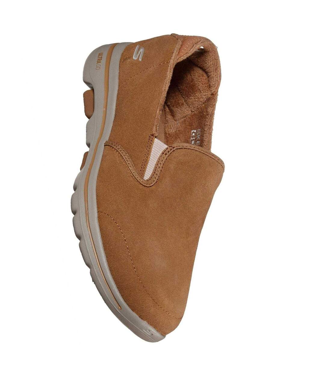 Womens/ladies Gowalk Suede Trainers Chestnut Skechers-2