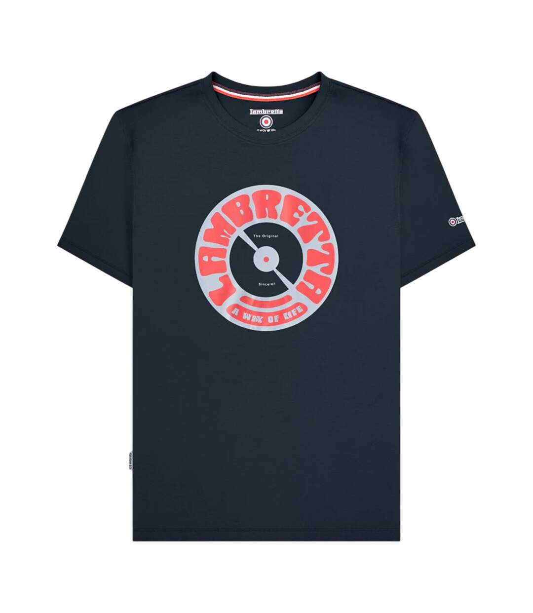 T-shirt Style Disque Vinyle Homme Bleu Marine Lambretta-2