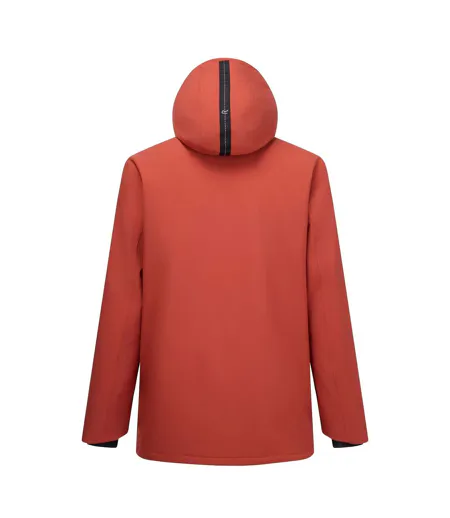 Veste Imperméable Et Isolante À Capuche Ajustable Motif/style Uni Baylon Homme Orange Rouge Regatta