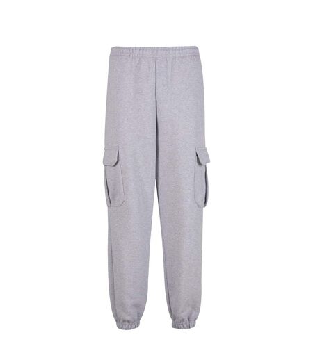 Mens 90s Cargo Jogging Bottoms Gris Chiné Build Your Brand