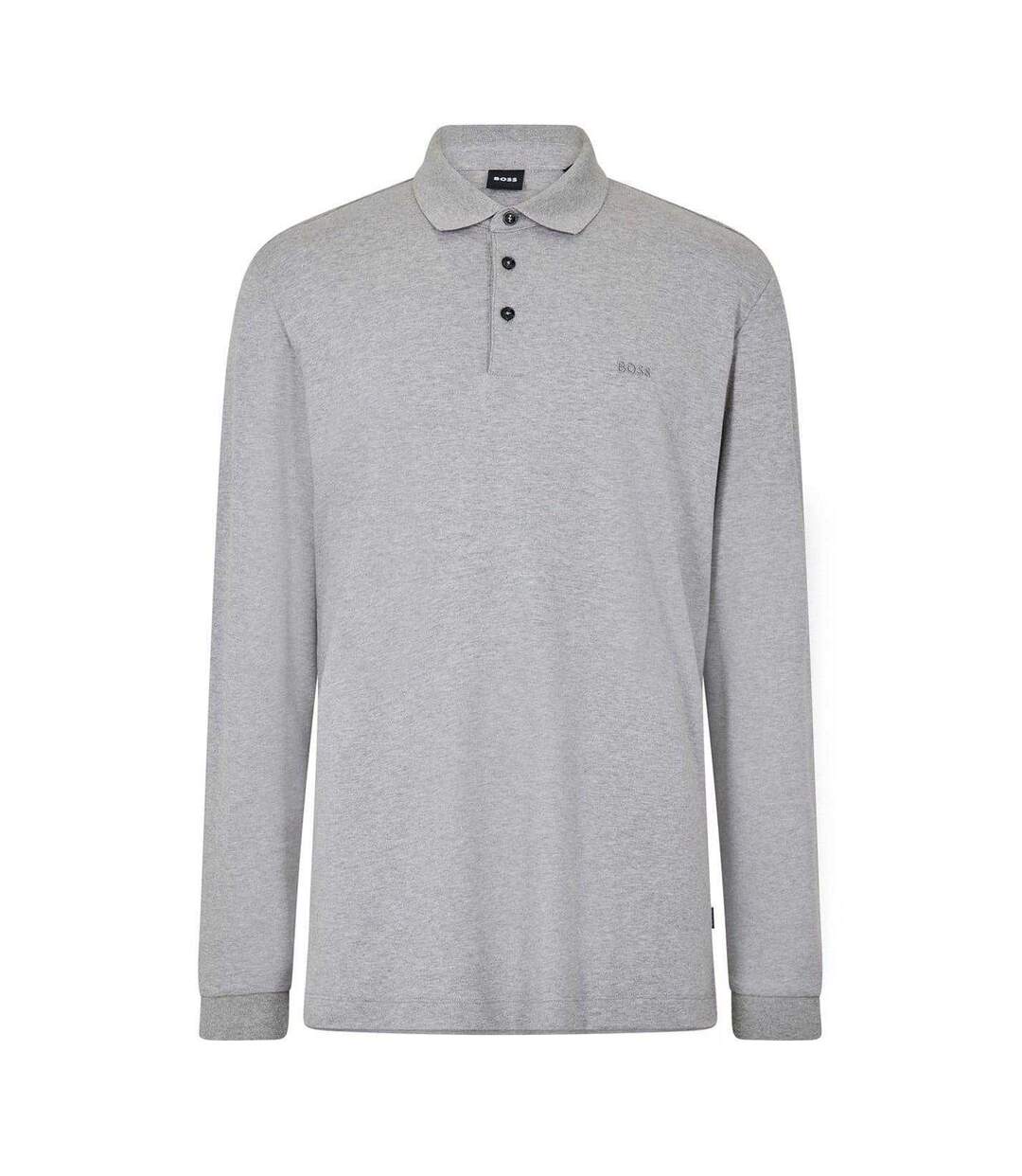 Polo Manches Longues Pado Homme Argenté Boss-1