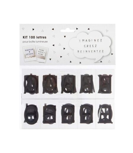Lot de 100 Lettres pour Boîte Lumineuse 6cm Noir