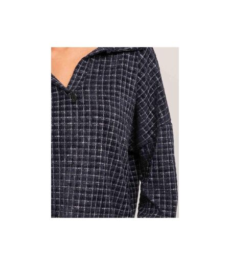 Haut à carreaux col chemise FARKANE - Dona X Lisa