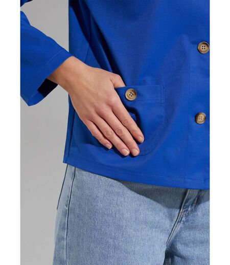 Veste boite en coton, avec col claudine