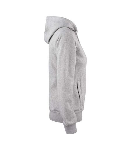 Womens/ladies premium full zip hoodie grey melange Clique