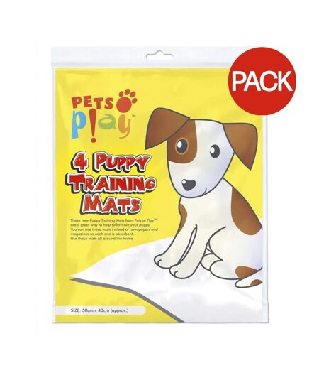 Pack of 4  Puppy training mat  one size white Pets at Play