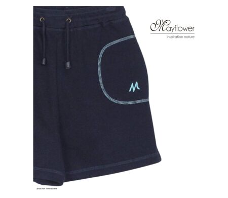Short de sport en molleton femme bleu marine MAYFLOWER SE9039M : le confort absolu pour bouger librement
