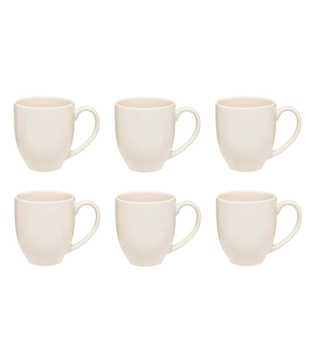 Lot de 6 Mugs en Céramique Maé 48cl Blanc-1