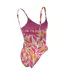 Maillot De Bain 1 Pièce Motif/style Imprimé Feuille Femme Vieux Rose Nike-2