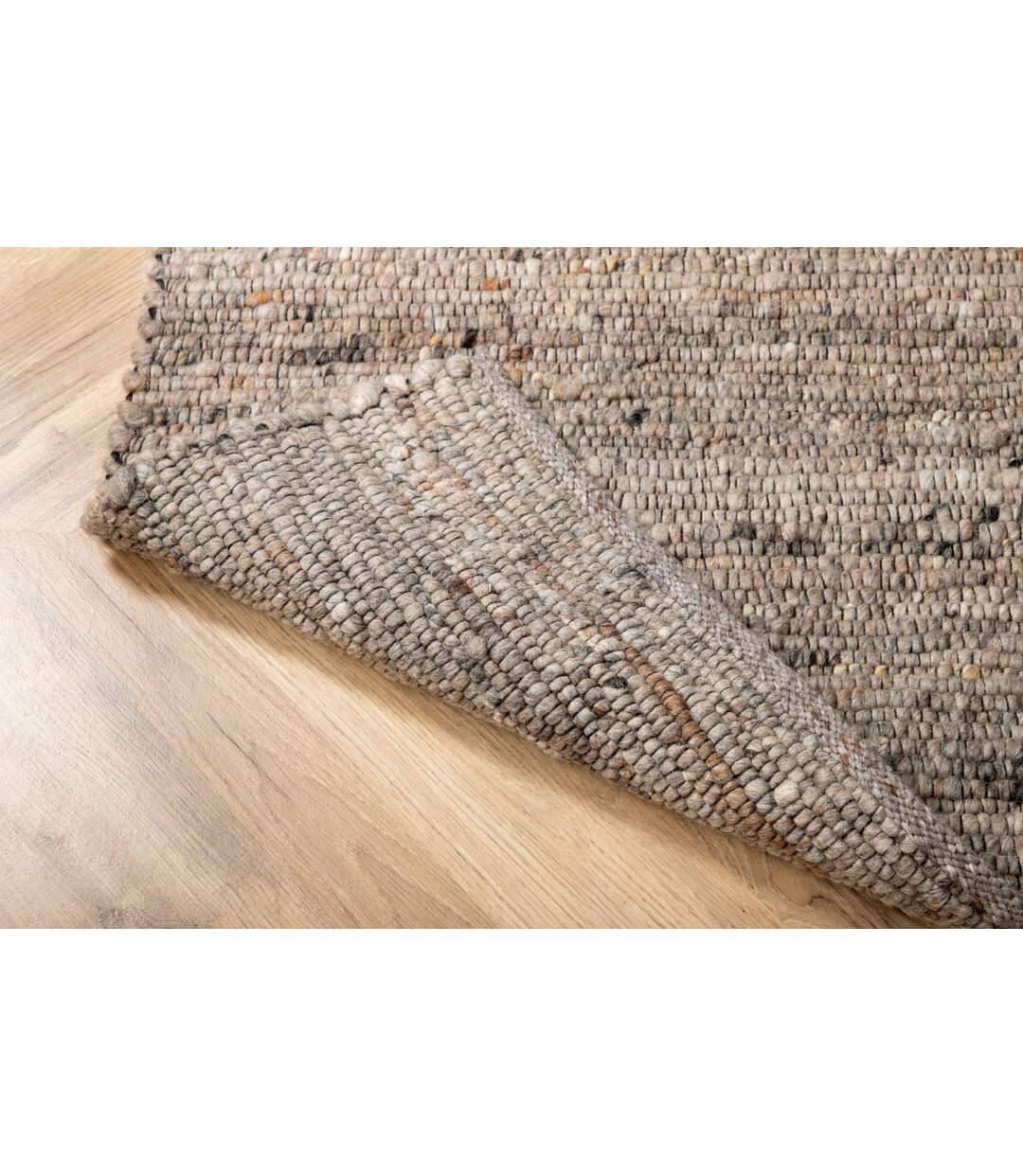 Tapis Déco en Laine Loump 200x300cm Gris & Beige-4