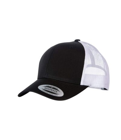 Yupoong Flexfit Retro Snapback Trucker Cap (Black/White) - UTRW5391