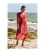 Womens/ladies Malaga Tiered Broderie Sleeve Dress Rust Mountain Warehouse-1