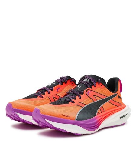Womens/ladies Deviate Nitro Elite Running Shoes Glowing Red Puma