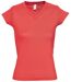 T-shirt manches courtes col V - Femme - 11388 - orange corail