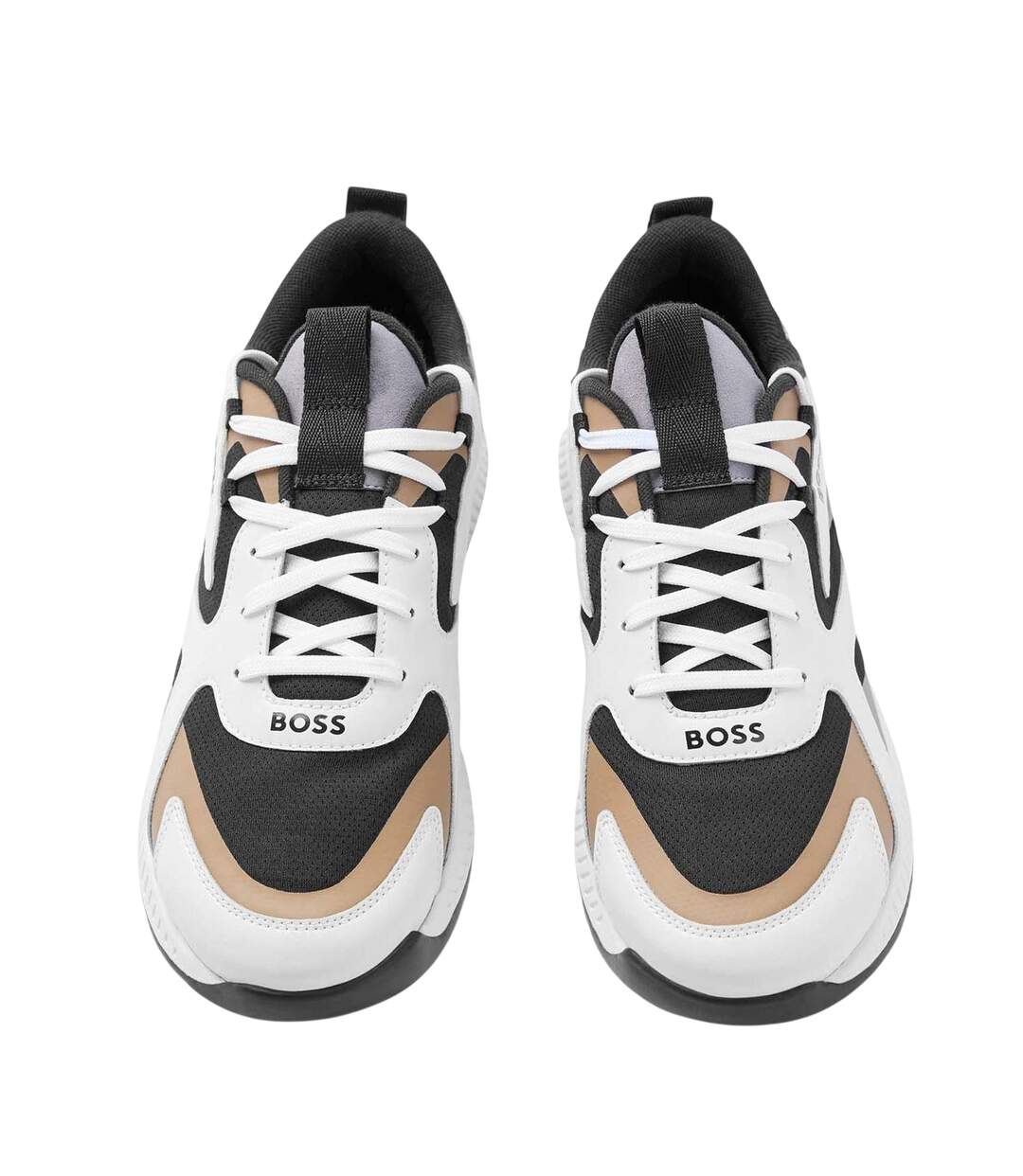 Mens Running Trainers Beige Boss-3