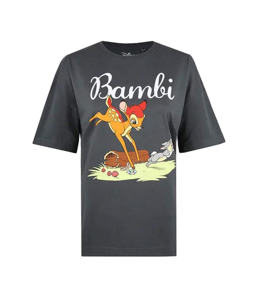 T-Shirt gris femme disney bambi springing-2