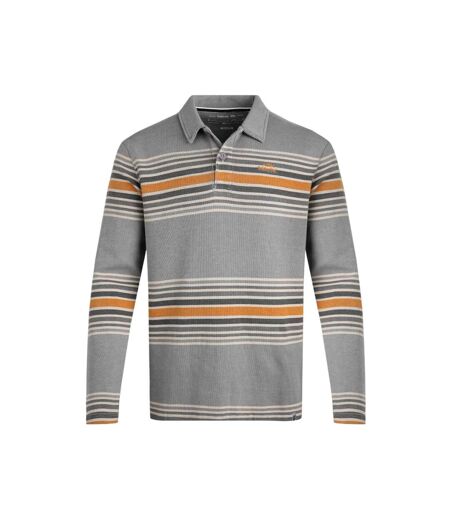 Mens caudale striped heavyweight ribbed rugby shirt limestone Weird Fish