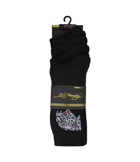 5 Pairs Mens Black Crew Breathable Socks