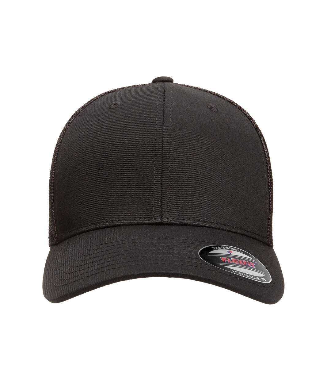 Casquette Trucker Motif/style Maille Noir Flexfit-1