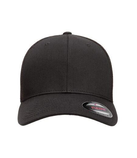 Casquette Trucker Motif/style Maille Noir Flexfit