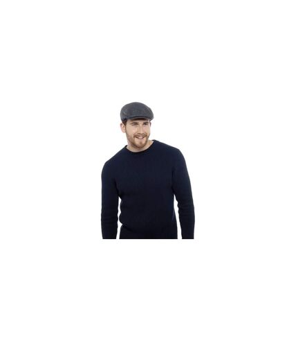 Mens Checked Wool Blend Traditional Flat Cap