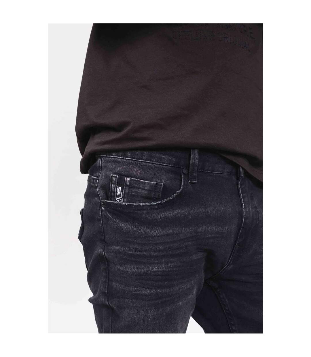 Jeans slim effet usé  Deep Black Used